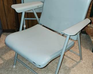 Russell Wright all metal folding arm chairs