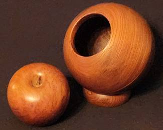 Mid Century teak Orb and Apple