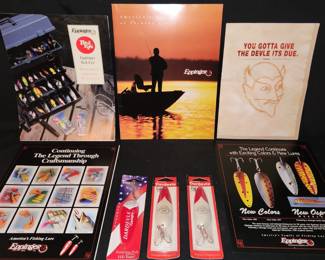 Signed Eppinger Dardevle fishing lure lot and catalogs