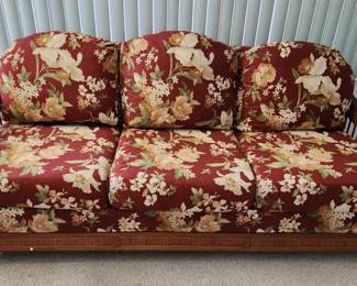 Floral design rattan sofa