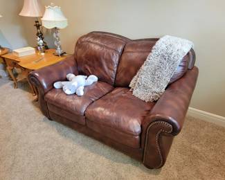 Italian leather loveseat