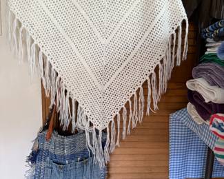 Vintage Big Smith Bag and Crochet Poncho