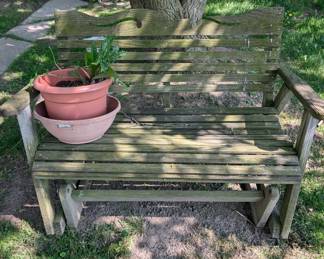 Wooden Rocking Bench