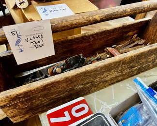 Vintage toolbox with tools