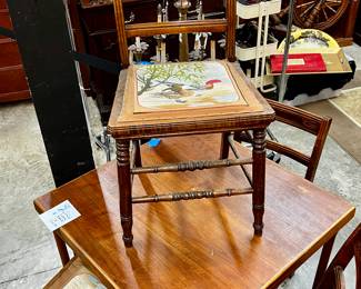 Vintage card/game table with four chairs