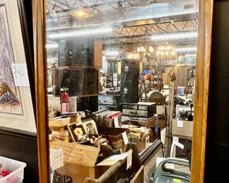 Wood framed mirror
