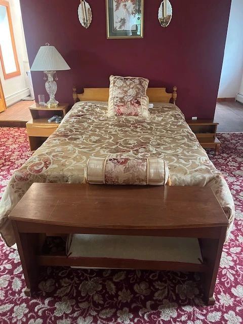 Double bed with sleep number mattress