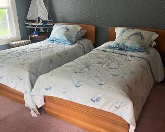 Matching twin beds