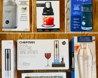 Cuisinart Pure Indulgence 2 Quart Frozen Yogurt-Sorbet & Ice Cream Maker
Ninja Express Chop food chopper
Mr. Coffee Multi-Grind 12-Cup Automatic
Blade Grinder
Chefman electric wine bottle opener
Libbey 6-piece shot glass set
Stainless Steel Cocktail shaker