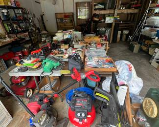 Pressure washer air compressor leaf vac