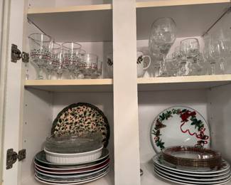 Pretty Christmas plates and dishes