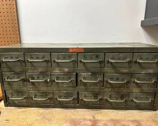 ANTIQUE METAL STORAGE CABINET