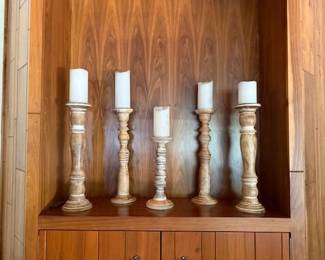 JUST ONE SET OF CANDLES CANDLE HOLDERS