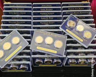 Presidential coins with case, sold as lot