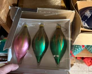 Vintage Christmas and glass ornaments