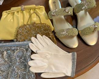 Vintage clothing, shoes, hats, and purses