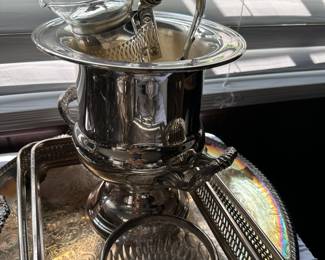 Tons of silverplate serving pieces in great condition.