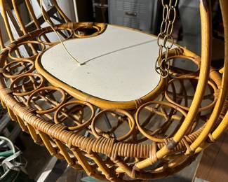 Vintage rattan hanging wine bar!