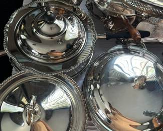 Tons of silverplate serving pieces in great condition.