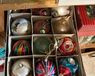 Vintage Christmas and glass ornaments