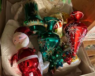 Vintage Christmas and glass ornaments