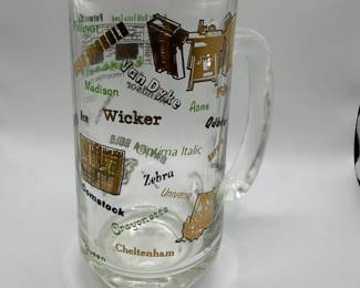 A huge assortment of mid century barware and glassware featuring typographer's fonts
