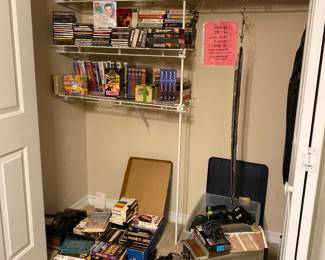 cd, dvd, vhs, vintage beta recorder.