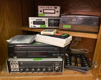 Vintage stereo equipment, 8 track, turn table