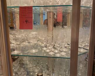 meiyo etched wheat crystal glasses of all sizes,