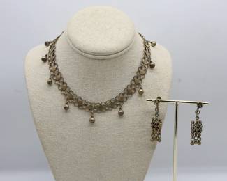 Vintage Middle Eastern Necklace And Earrings- Shippable