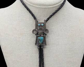 Navajo Kachina Dancer Sterling Bolo- Shippable