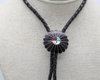 Vintage Native American Indian Zuni Silver Bolo Ties - Shippable