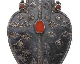 Hand Made Antique Turkman Turkomen Asyk, Pendant Or Wall Hanging Silver -shippable