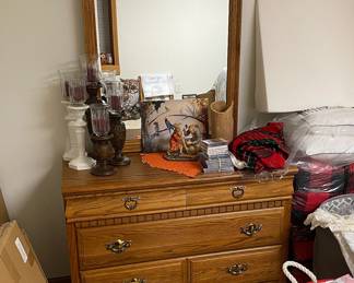 Oak Dresser & Mirror