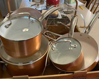 Copper Bottom Pan Cookware Set Like New