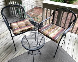Iron Patio Chairs & Table