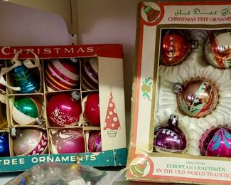 Vintage glass Christmas ornaments