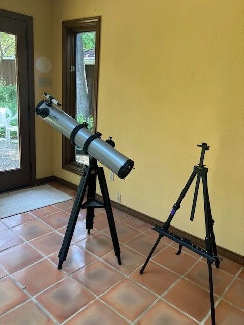 Telescope and easel