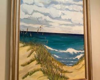Oil painting of beach/ocean
