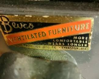 1950s industrial chrome office/desk chair on casters made by Bevco
