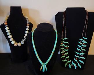 Native American and Navajo Silver and Turquoise necklaces and more