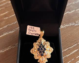 18k sapphire diamond pendant