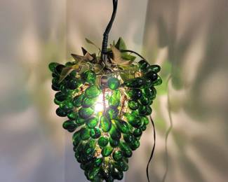 Vintage glass grape cluster swag lamp