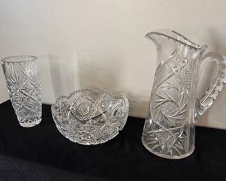 Vintage cut crystal glass
