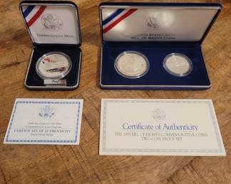 2006 San Francisco Old Mint Commemorative Silver Dollar Proof. 1993 Bill of Rights Two-Coin Proof Set