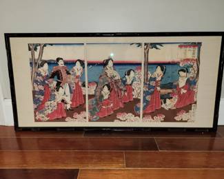 "An Imperial Excursion to Maryyama in Shiba Park" Utagawa Kuniaki Woodblock Print