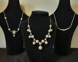 Sterling silver and semi precious stone necklaces