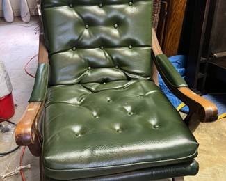 MCM funky green leather chair