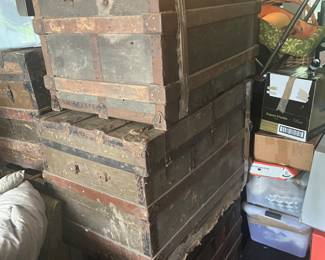 5-6 steamer trunks total