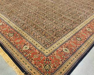 Very fine 12' x 16' oriental rug with appraisal papers. Basement 